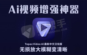 Topaz Video AI 4.0.0 AI视频增强神器汉化版!无损放大模糊变清晰,附17G模型包