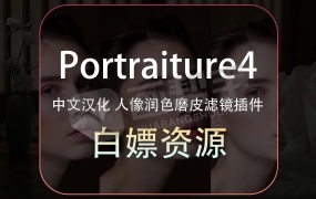 PS插件丨Portraiture 4中文汉化 人像润色磨皮滤镜插件 支持PS和LR