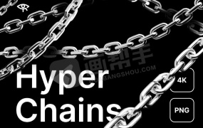 58款生锈镀铬合金质地纹理金属链条元素创意设计PNG&WEBP图片素材 Hyper Chains