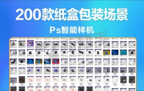 200款 各种纸盒包装场景PS智能样机