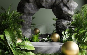 3D立体电商产品展台背景设计素材128款