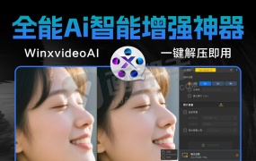 WinxvideoAI v4.4.0 最新全能Ai智能视频 图像 音频增强软件 模糊变清晰 帧率提升 4K画质  视频转换 支持B站视频解析下载